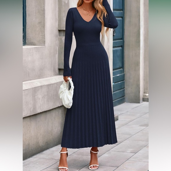 PRETTYGARDEN Pleated Sweater Dress, NWT - Picture 3 of 8